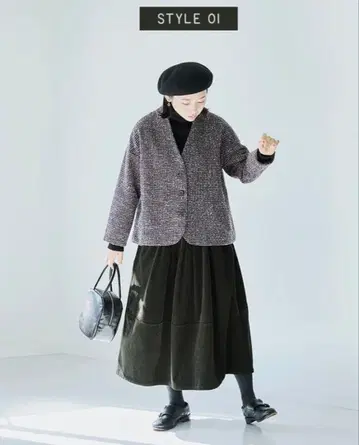 새상품급 이번 시즌 신상 루시엘 탕두스 레트로 체크 노카라 자켓