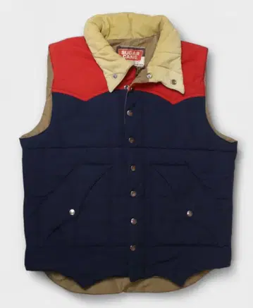 SUGAR CANE 슈가케인 다운 베스트 네이비 레드 L 빨간색