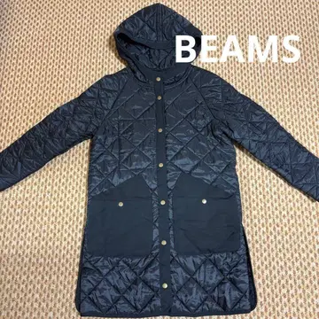 BEAMS 퀼팅 코트 블랙 M