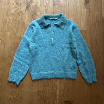 AURALE 블루 모헤어 폴로 니트 사이즈 0