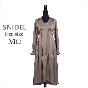 (SNIDEL) 핑크 브라운 계열 새틴 조 롱 원피스 스나이델 프리 M