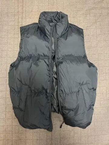 블랙 다운 베스트 풀 집업