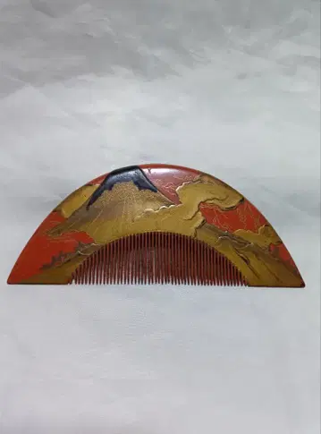 에도 시대 주칠 금 마키에 이세모노가타리도 후지산 빗 일본 머리 장식 빗