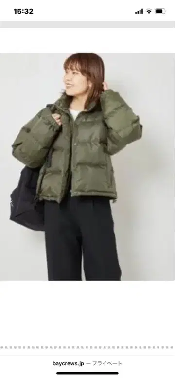 카키 충전솜 숏 블루종