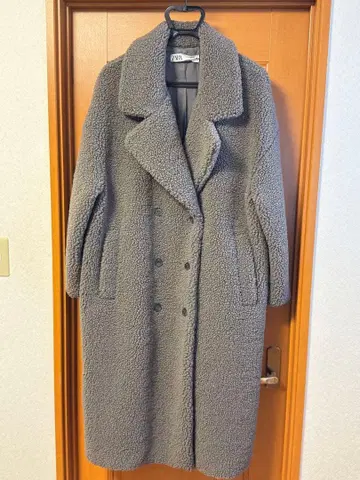 ZARA 보아 더블 브레스트 롱 코트 EU 34