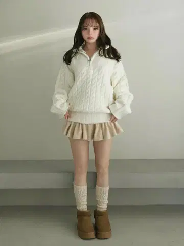 andmary Heart loose knit white