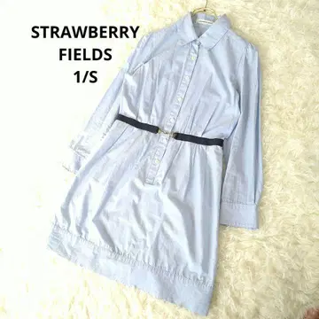 STRAWBERRY FIELDS 긴팔 셔츠 라이트 블루 튜닉 벨트 S