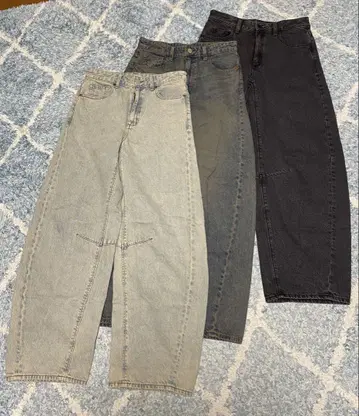 GU 배럴 레그 진 (기장 표준 71.0~75.0cm) M 사이즈 3점