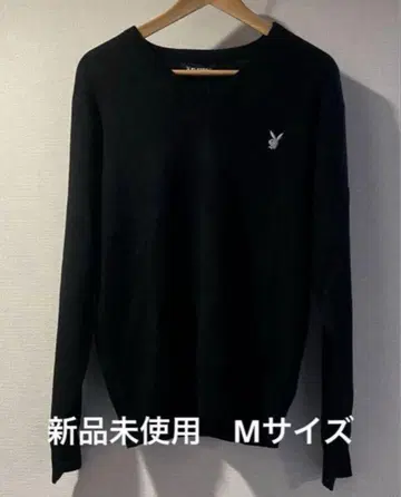 PLAYBOY 블랙 울 스웨터 M 골프 구제 의류 좋아하시는 분
