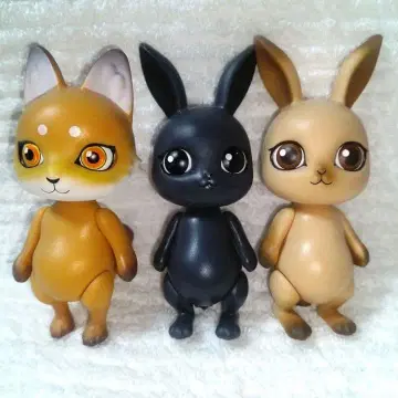 캡슐 인형 여우&토끼 3개 세트