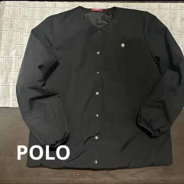 POLO 노카라 블랙 자수 자켓