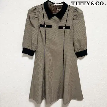 TITTY&CO. 새상품 택 포함 하운드투스 패턴 파이핑 원피스 S