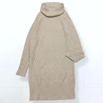 준코 시마다 모헤어 실크 터틀 로우게이지 니트 원피스 40