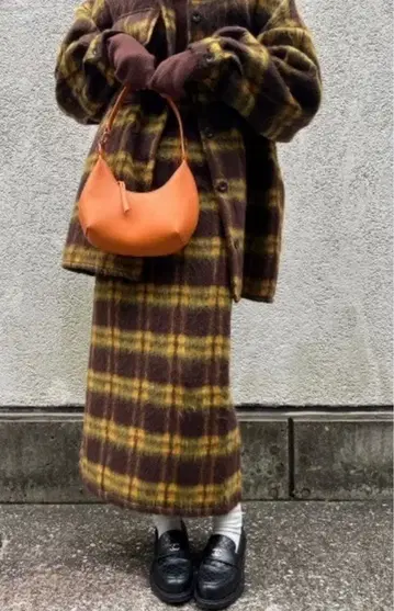 AMAIL 아마일 Doggycheckskirt 체크 롱 스커트
