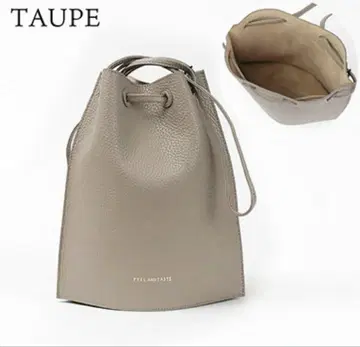 FEEL AND TASTE 가죽 복조리백 플랫 토프