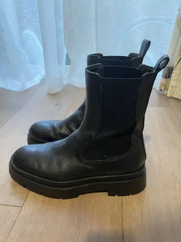 ZARA 사이드 고어 부츠 40 블랙