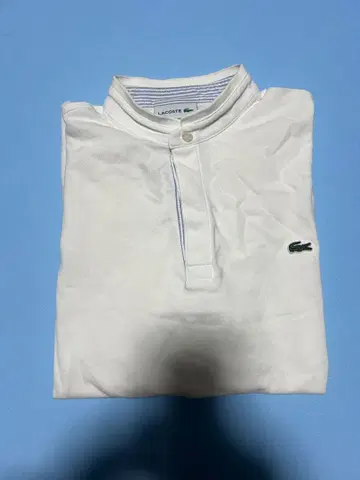LACOSTE 화이트 헨리넥 피케 셔츠