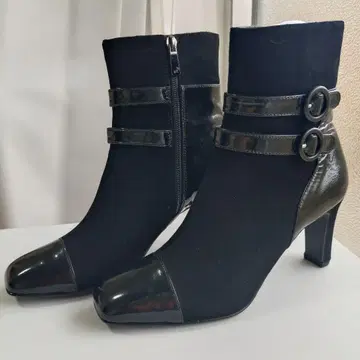 SONIA RYKIEL 에나멜 & 스웨이드 부츠 블랙