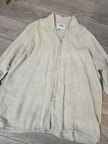 FLAX 80's 90's 빈티지 린넨 오픈넥 셔츠