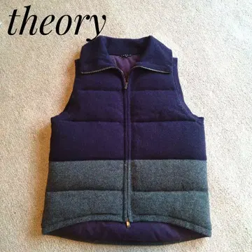 테리 울 100% 카라 부착 다운 베스트 S 더블 지퍼