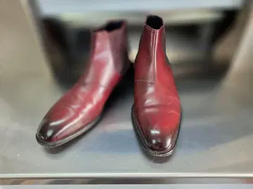 [미사용급] 남성용 비기 사이드 고어 리얼 가죽 숏부츠 25.5cm