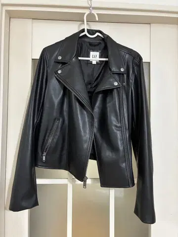 GAP 블랙 가죽 라이더 자켓