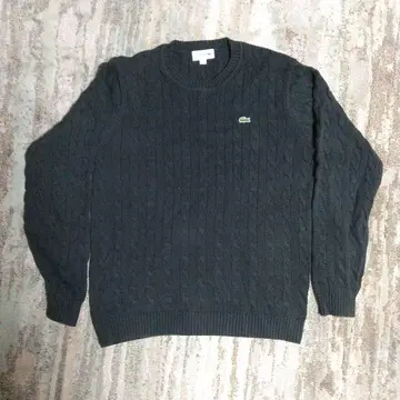 LACOSTE 블랙 케이블 니트 스웨터 US M 사이즈