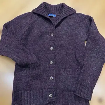 Spick & Span 다크 퍼플 니트 두꺼운 가디건