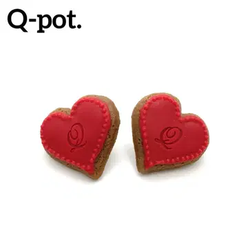 Q-pot. 하트 슈가 쿠키 귀걸이 2개 세트 일본제