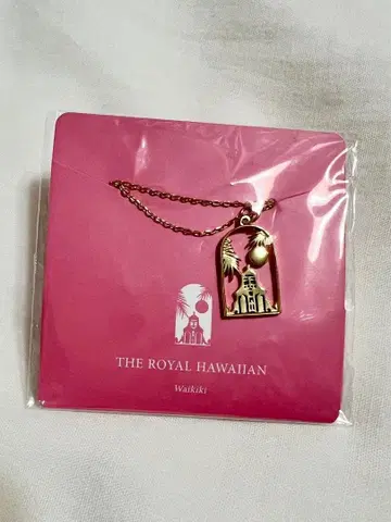 [ 미사용 새상품 ] Royal Hawaiian 핑크 팔라스 목걸이 골드
