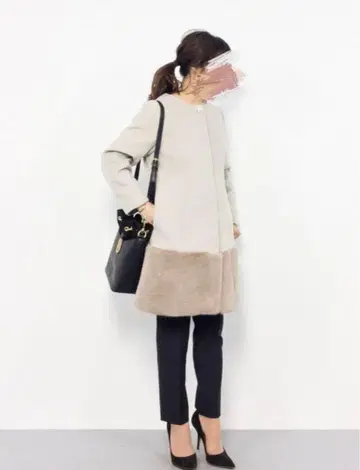 31 Sons de mode 퍼 부착 비쥬 코트