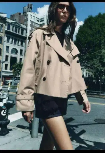 ZARA 발수 가공 더블 브레스트 트렌치코트