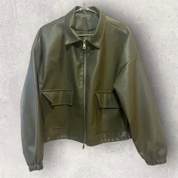 한국 가죽 자켓 카키 여성용