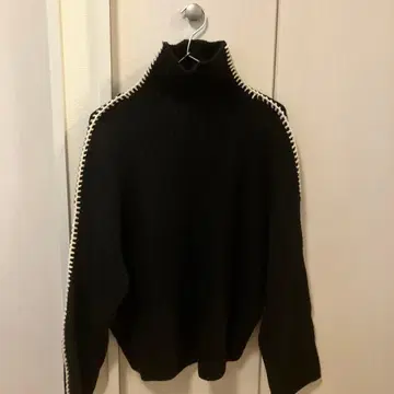rag & bone 하이넥 리브 니트 블랙