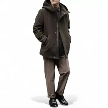 유니클로 울 블렌드 후드티 코트 남성용 uniqlo