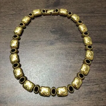 니나리치 골드 체인 목걸이 오닉스풍 스톤