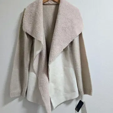 베이지 무스탕 가디건 자켓 택 포함 미사용 새상품