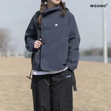 [ WGONG ] RETRO SIMPLE HOODIE W694