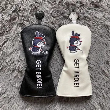 새상품 도라에몽 골프클럽헤드커버 페어웨이 우드 2개 화이트+블랙