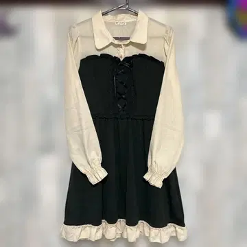 axes femme 레이스업 원피스 그린 베이지