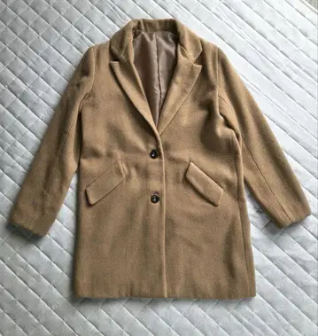 카멜 롱 코트 체스터 코트 M