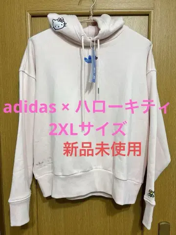 미사용 새상품 adidas x 헬로키티 후드 부착 후드티 핑크 아디다스