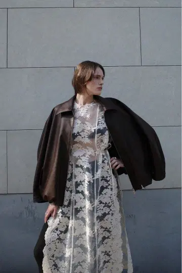 CLANE FAKE LEATHER BALLOON JACKET