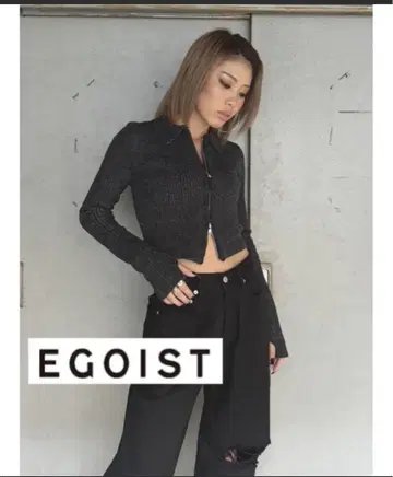 EGOIST 카라 지퍼 니트탑