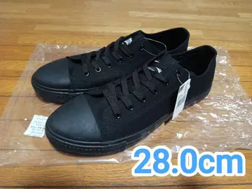 택 포함 미사용 새상품 스니커즈 올 블랙 컨버스풍 28.0cm