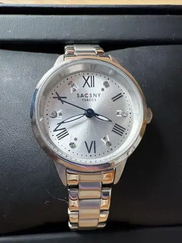 SASANAY 실버 아날로그 손목시계