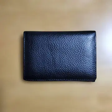 블랙 가죽 명함지갑 이단 접이