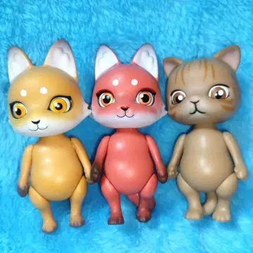 캡슐 인형 여우 & 고양이 3종 세트
