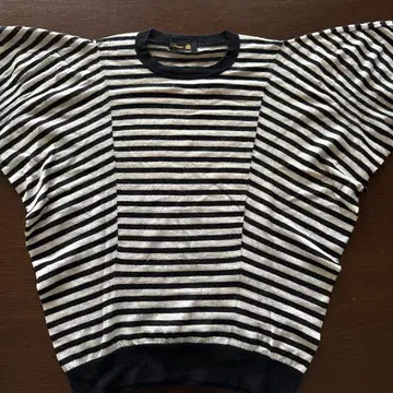 드로어 스트라이프 캐시미어 실크 니트