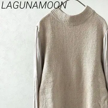 LAGUNAMOON 새틴 슬리브 니트 풀오버 모크넥 심플